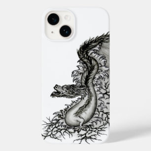 Coque Pour iPhone 14 Chine Dragon, noir et blanc Design en Tattoostyl