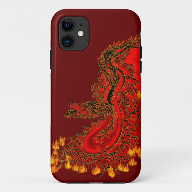 Coques Case-Mate iPhone Chine Dragon rouge et or design (Dos)