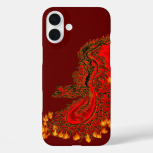 Coques iPhone 16 Plus Chine Dragon rouge et or design