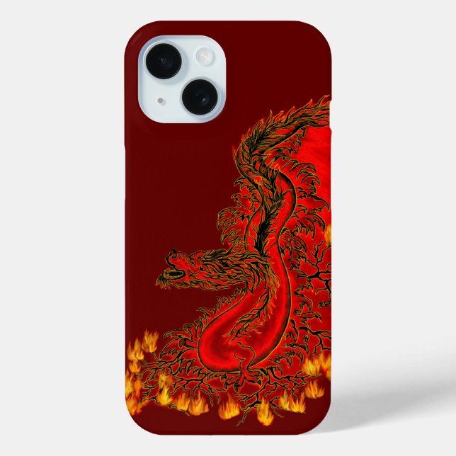 Coques Case-Mate iPhone Chine Dragon rouge et or design (Verso)