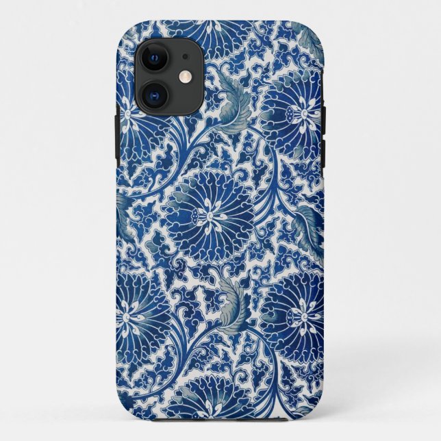Coques Case-Mate iPhone Chine Rétro Blue Poppy dynastie Ming (Dos)