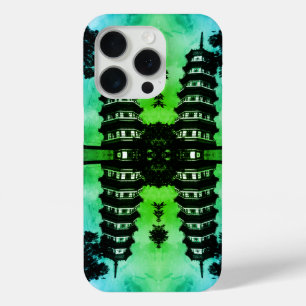 Coque iPhone 15 Pro Chine vintage Canton la pagode fleurie