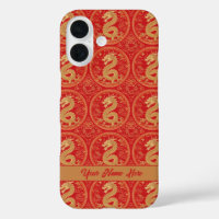 Chinois Majestic Golden Dragon Motif