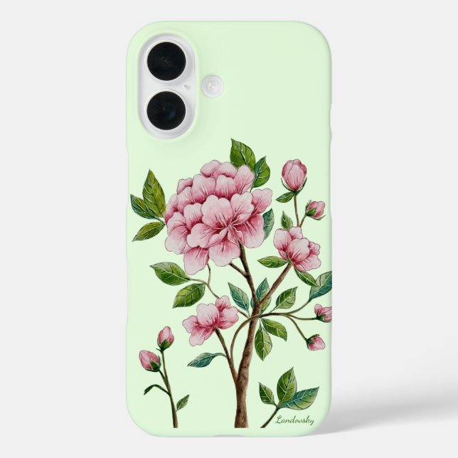 Coques Case-Mate iPhone Chinoiserie Pink Peony (Verso)