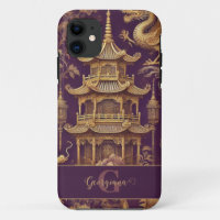 Chinoiserie Victorienne Personalisée Purple & Gold
