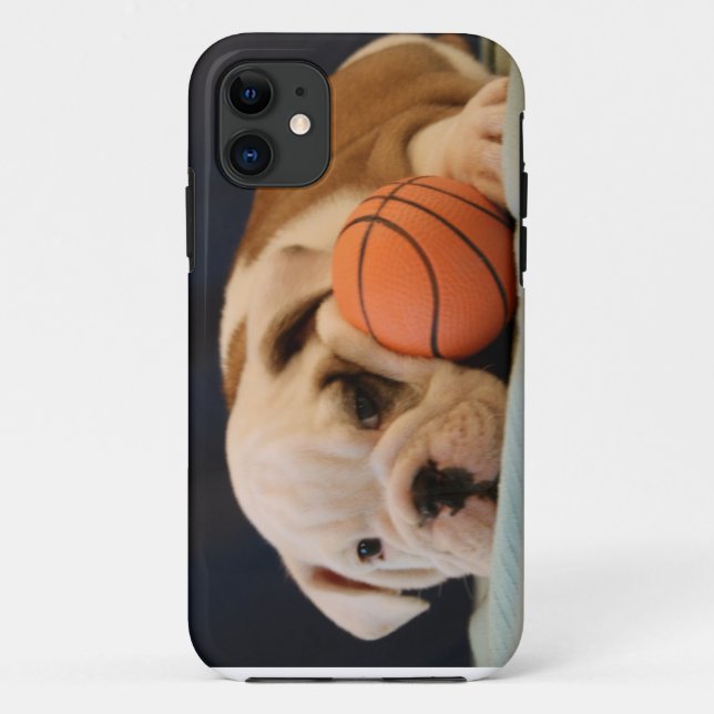 Coques Case-Mate iPhone Chiot anglais de basket-ball de bouledogue (Dos)