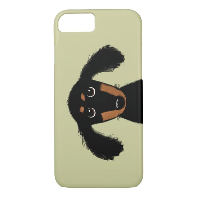 Coques Case-Mate iPhone Chiot aux cheveux longs mignon de teckel (Dos)