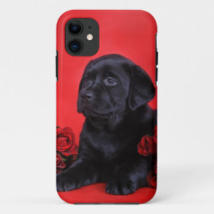 Etui iPhone Case-Mate Chiot et roses de Labrador