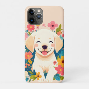 Case-Mate iPhone Case chiot labrador jaune au milieu des fleurs