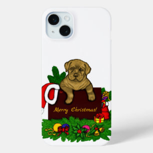 Coque iPhone 15 Mini Chiots de Noël