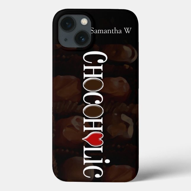 Coques Case-Mate iPhone Chocoholic, Brown foncé et Coeur rouge Conception  (Verso)