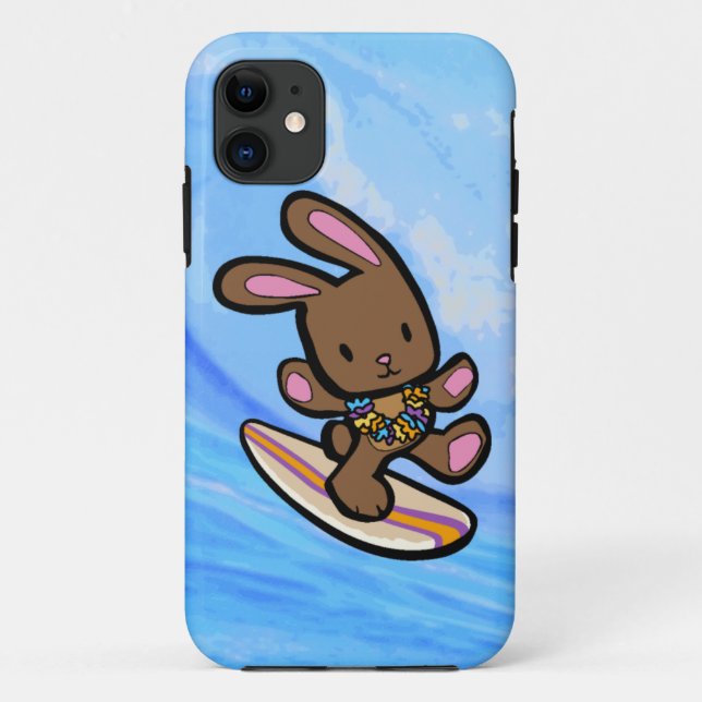 Coques Case-Mate iPhone Chocolat Surfing Bunny iPhone 5 Casemate (Dos)