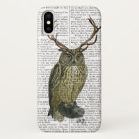 Chouette avec Antlers plain 2