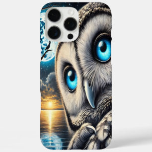 Coques iPhone 16 Pro Max Chouette céleste sous ciel clair de lune