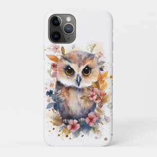 Case-Mate iPhone Case Chouette de la forêt mignonne avec fleurs pour la