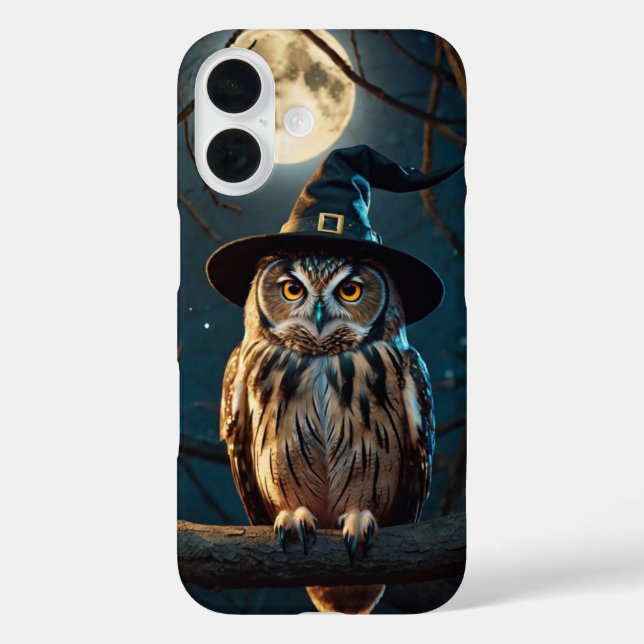 Coques Case-Mate iPhone Chouette d'Halloween avec Casquette de sorcière (Verso)