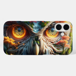 Coques iPhone 16 Plus Chouette d'Imaginaire, arbres à cascade