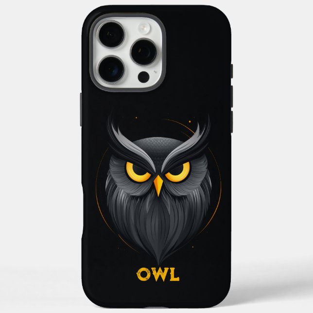 Coques Case-Mate iPhone Chouette en colère Noir (Verso)