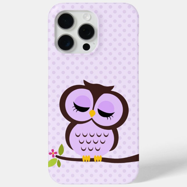 Coques Case-Mate iPhone Chouette mignonne pourpre (Verso)