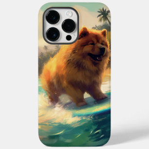 Coque Pour Pour iPhone 14 Pro Max Chow Chow Beach Plage Surf Peinture