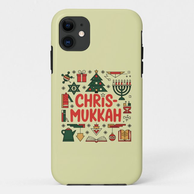 Coques Case-Mate iPhone Chrismukkah Hanoukka Noël Juif Religieux (Dos)