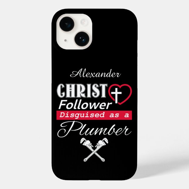 Coques Case-Mate iPhone Christ Follower déguisé en chrétien plombier (Verso)