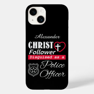 Coque Pour iPhone 14 Christ Follower déguisé en policier