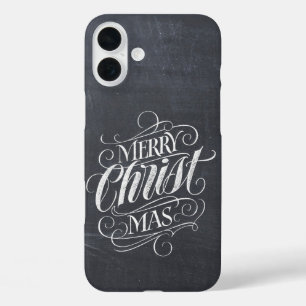 Coques iPhone 16 Plus Christian Joyeux Noël Chalkboard Calligraphie C