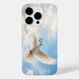 Coque Pour iPhone 14 Pro Christian White Dove with Olive Sky iPhone Case