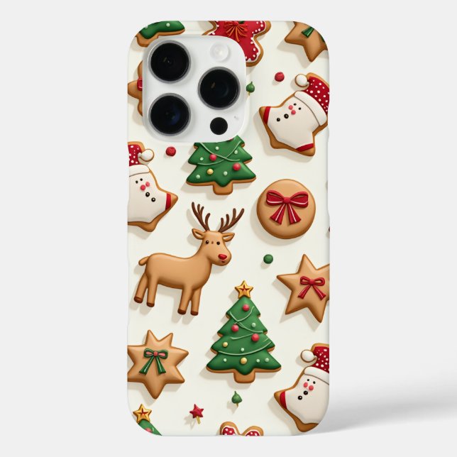 Coques Case-Mate iPhone Christmas Rudolph Santa Tree Cookies Phone Case (Verso)