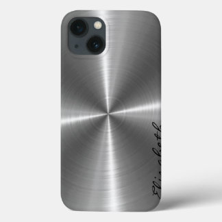 iPhone 13 Case Chrome acier inoxydable look métallique