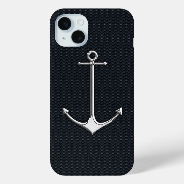 Coques Case-Mate iPhone Chrome Ancre sur Honeycombs Style de vie nautique (Verso)