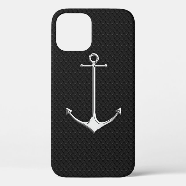 Coques Case-Mate iPhone Chrome Ancre sur la peau de serpent Nautique Lifes (Verso)