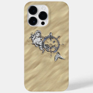 Coque Pour Pour iPhone 14 Pro Max Chrome argenté comme une sirène dans le sable