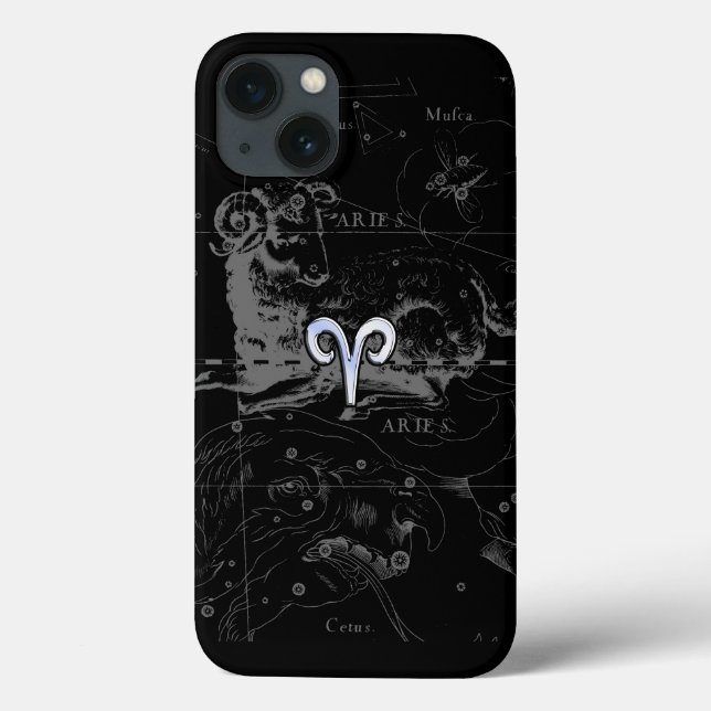 Coques Case-Mate iPhone Chrome comme Aries Symbole Zodiac sur Hevelius (Verso)