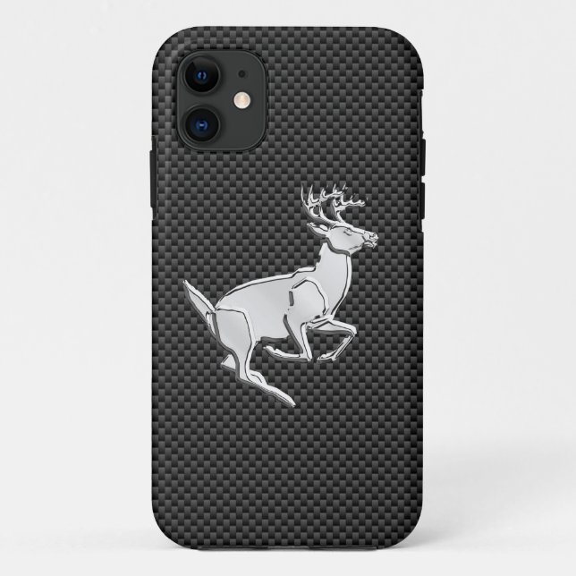 Coques Case-Mate iPhone Chrome Comme Courir Buck sur Carbon Fibre Impressi (Dos)