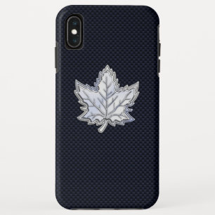 Coque Case-Mate Pour iPhone Chrome comme feuille d'érable sur fibre de carbone