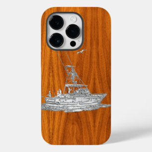 Coques Pour iPhone Chrome Nautique Sport Pêche sur bois de teck Impri