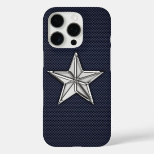 Coques iPhone 16 Pro Chrome Nautique Star sur l'impression de fibre de 