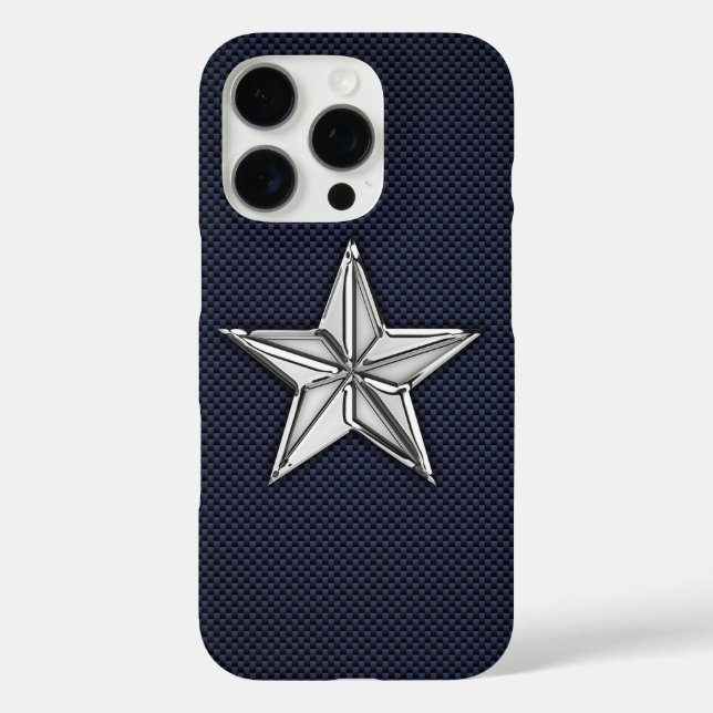 Coques Case-Mate iPhone Chrome Nautique Star sur l'impression de fibre de  (Verso)
