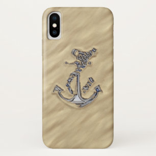 Coque iPhone X Chrome Rope Anchor on the Beach Decor