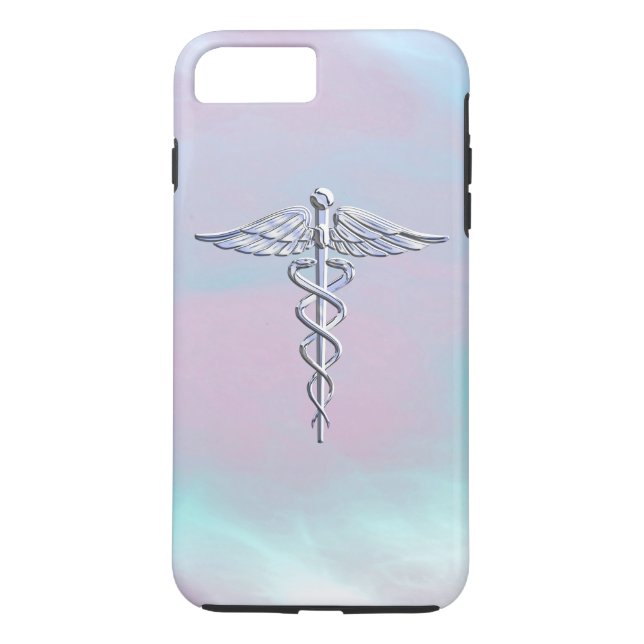 Coques Case-Mate iPhone Chrome Style Caduceus Symbole Médicale Mère Pearl (Dos)