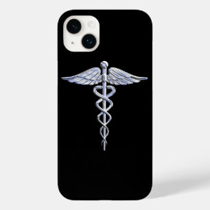 Coque Pour iPhone 14 Plus Chrome Stylish Comme Caduceus Symbole Médicale