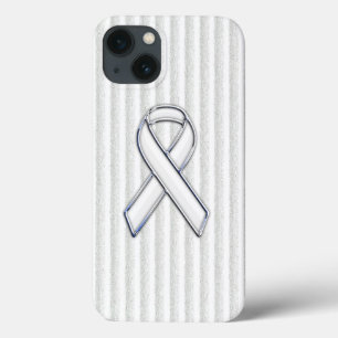 Coques Pour iPhone Chrome White Ribbon Sensibilisation dans les bande