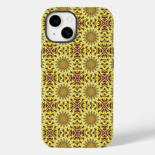 Coque Pour iPhone 14 Chrysanthème jaune Floral Purple Motif