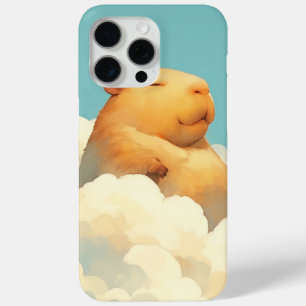 Coque iPhone 15 Pro Max Chubby Capybara se repose sur un nuage