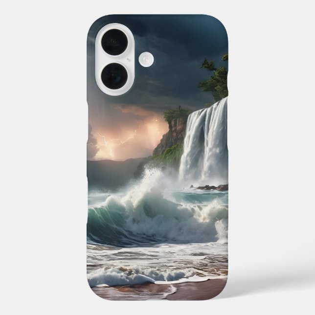 Coques Case-Mate iPhone Chute d'eau éclair Cliff Waves Beach (Verso)