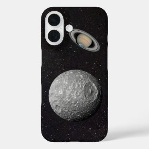 Coque Pour iPhone 16 Ciel étoilé de la lune de Saturne Mimas