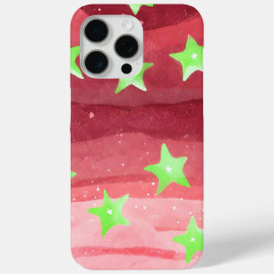 Coque iPhone 15 Pro Max ciel rouge avec étoiles