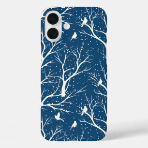 Coques iPhone 16 Plus Ciel vintage Oiseaux blancs Snowflakes